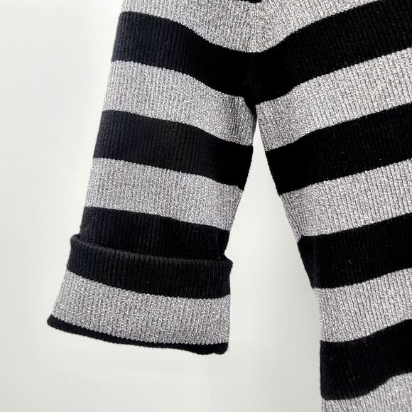 INC International Concepts Black & Silver Cowl Neck Ribbed Sweater Dress Size XL - Picture 4 of 7